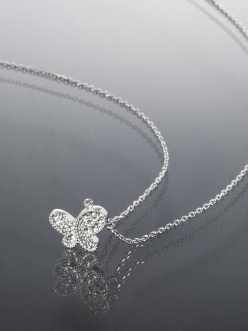 Náhrdelník z chirurgické oceli s motýlkem NK1730-0112