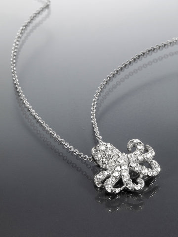 Náhrdelník z chirurgické oceli chobotnice s krystalky NK1742-0112