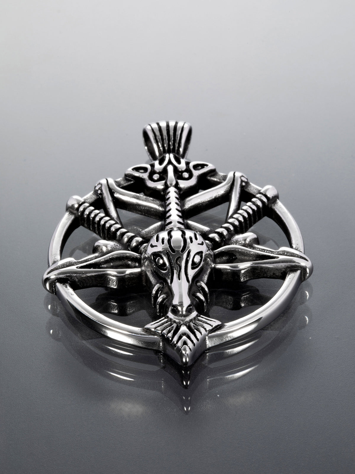 Přívěsek z chirurgické oceli pentagram PK1655-0112