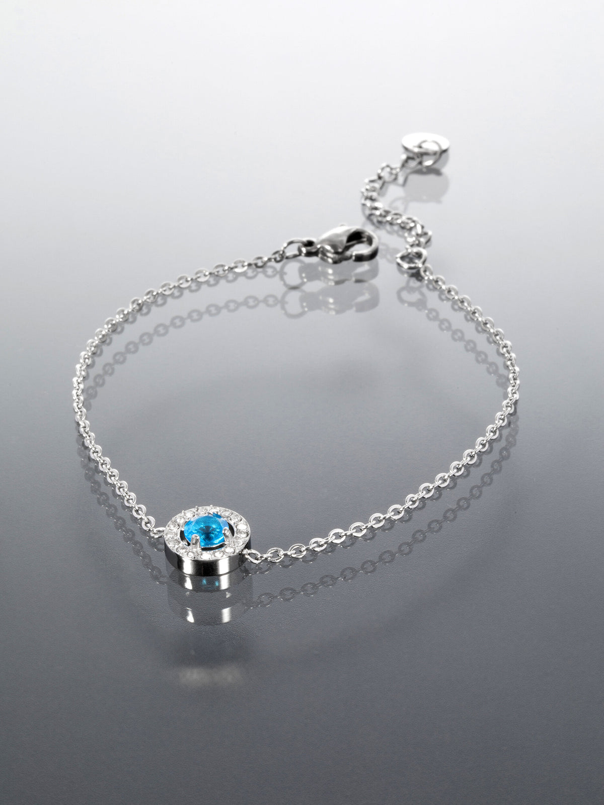 Náramek z chirurgické oceli kolečko s krystalkem NM3181-0112