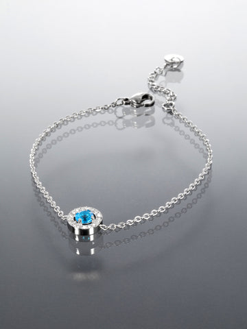 Náramek z chirurgické oceli kolečko s krystalkem NM3181-0112