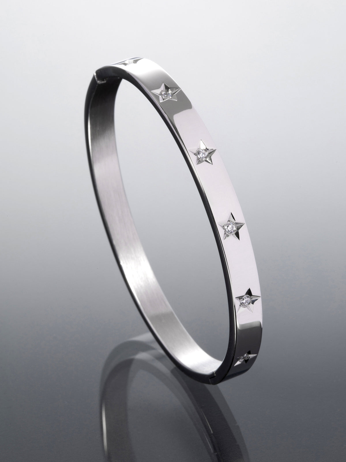 Náramek z chirurgické oceli hvězdičky s krystalky NM3166-0112