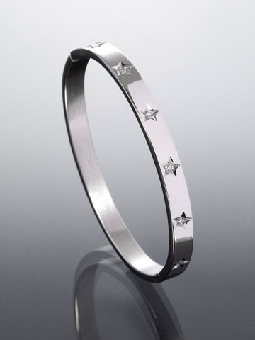 Náramek z chirurgické oceli hvězdičky s krystalky NM3166-0112