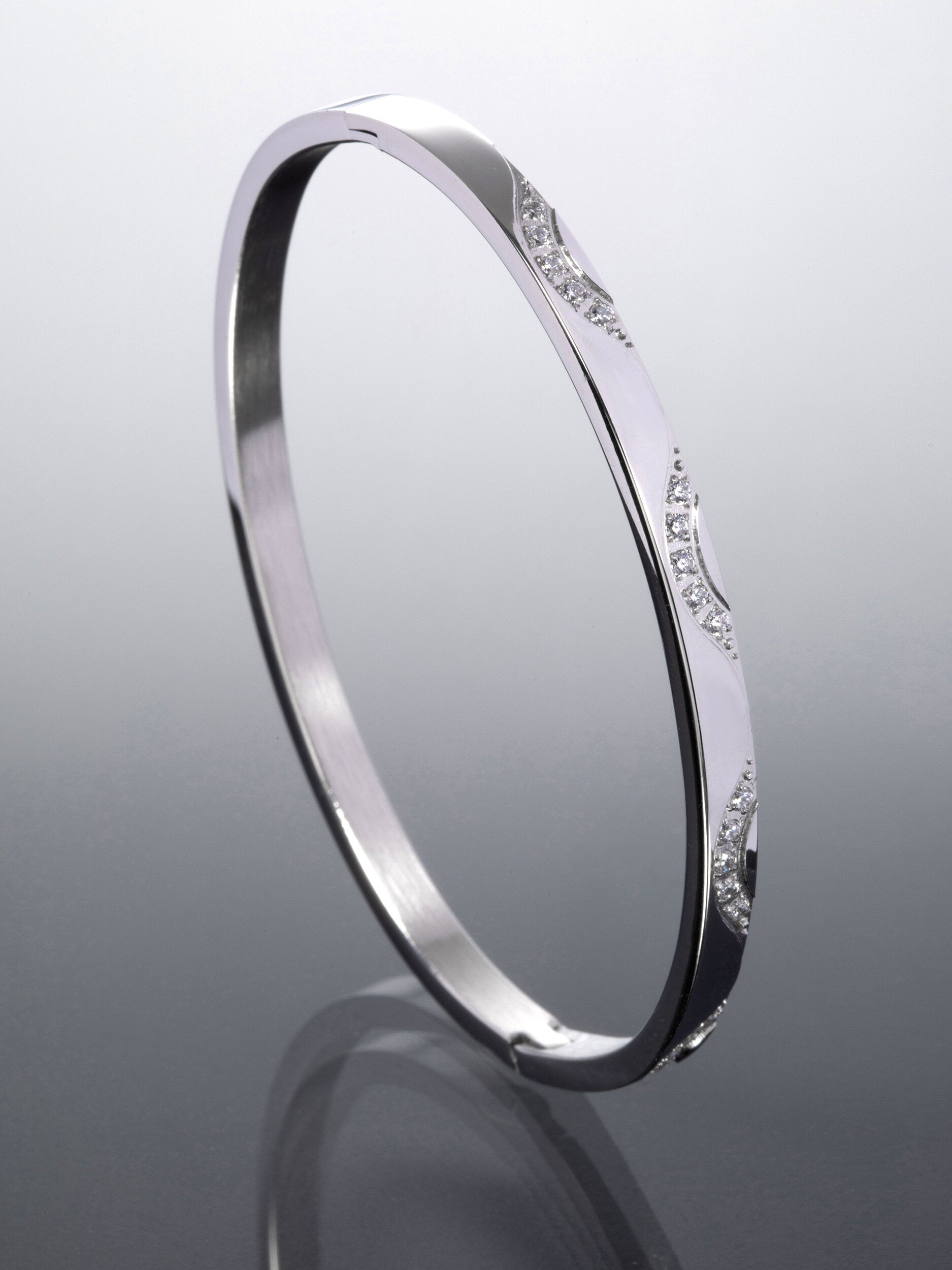 Náramek z chirurgické oceli s krystalky NM3167-0112