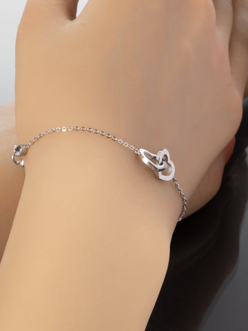 Náramek z chirurgické oceli se srdíčky NM3172-0112