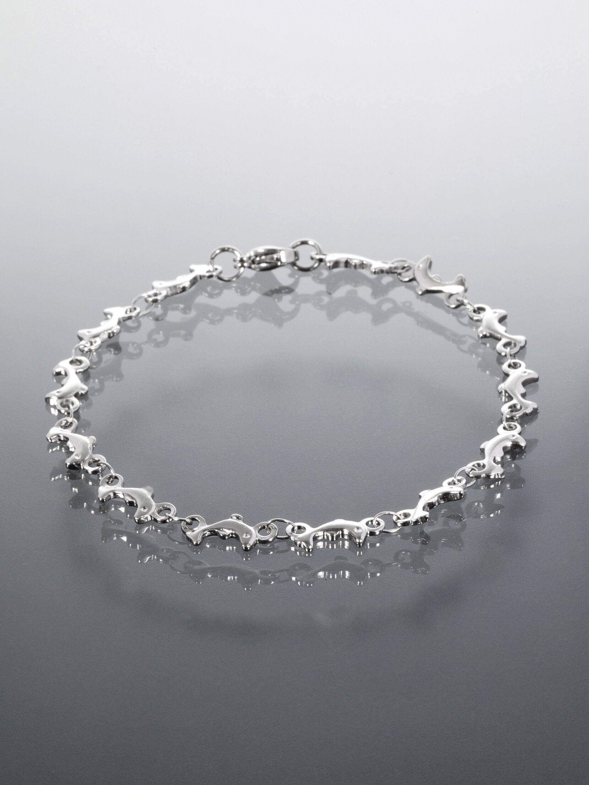 Náramek z chirurgické oceli s delfíny NM3161-0112