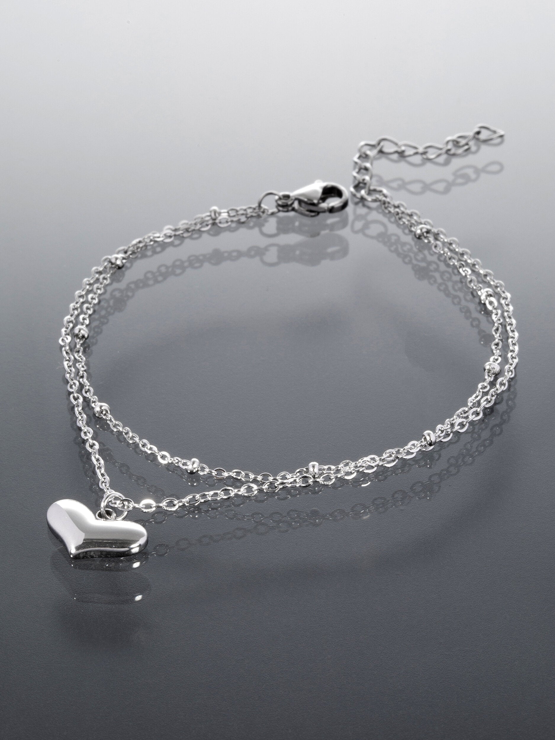 Náramek z chirurgické oceli se srdíčkem NM3171-0137