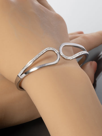 Náramek z chirurgické oceli s krystalky NM3169-0112