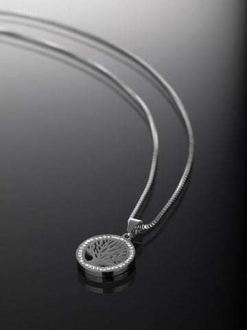 Náhrdelník z chirurgické oceli strom života s krystalky NK1761-0112