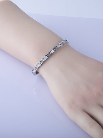 Náramek z chirurgické oceli s krystalky a perletí NM3267-0112