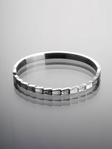 Náramek z chirurgické oceli s krystalky a perletí NM3267-0112