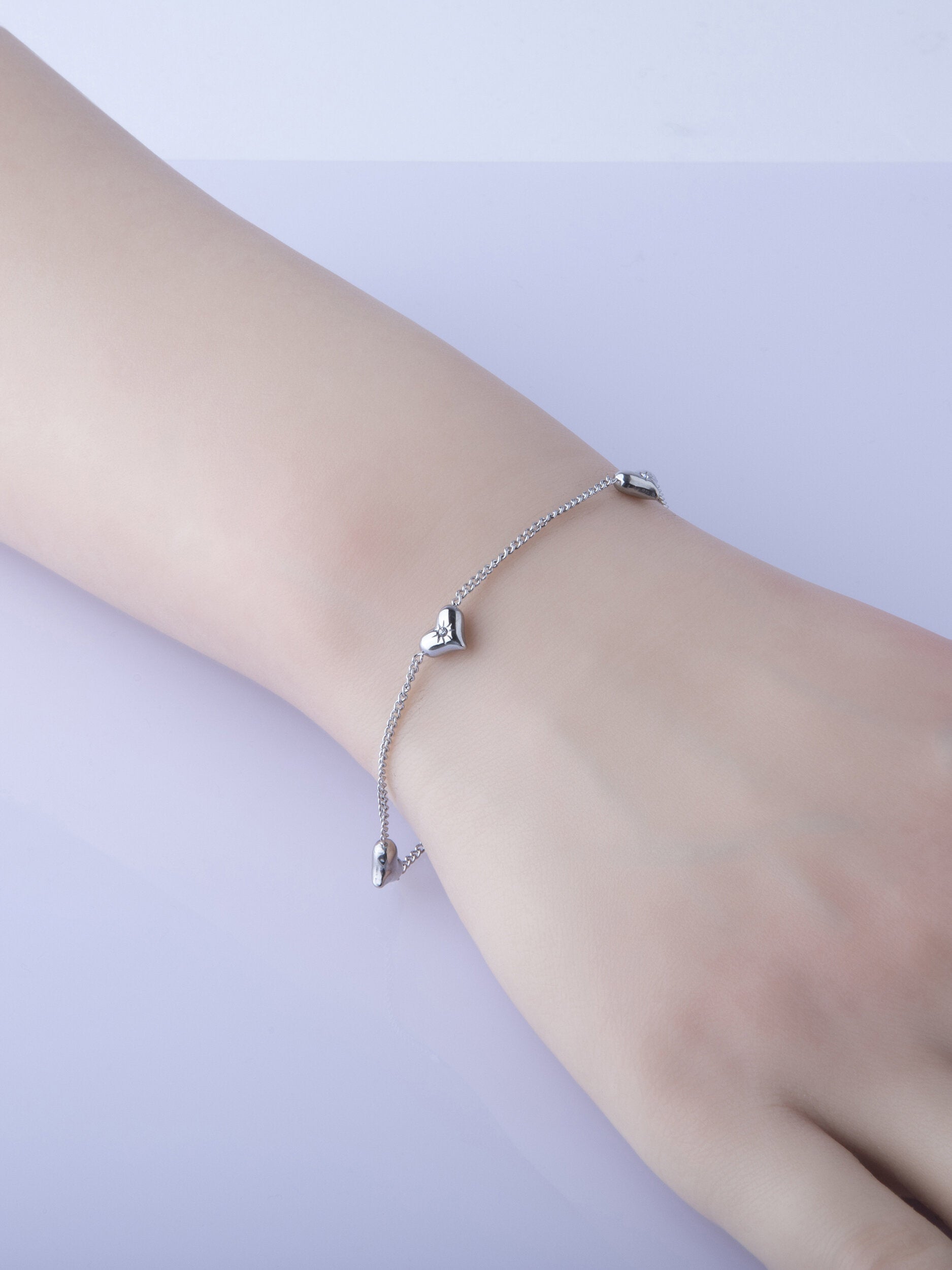 Náramek z chirurgické oceli srdíčka NM3255-0112