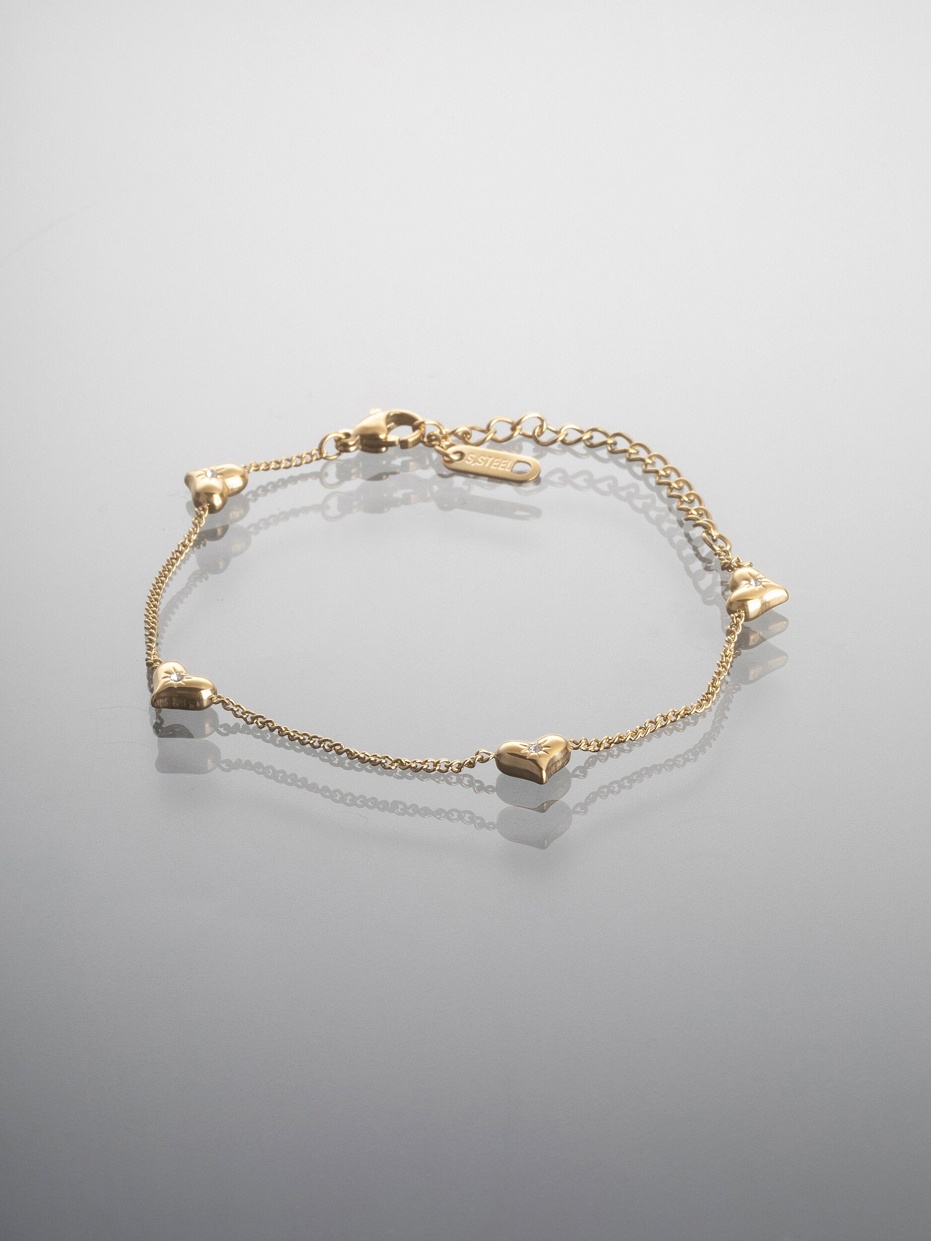 Náramek z chirurgické oceli srdíčka NM3257-0114