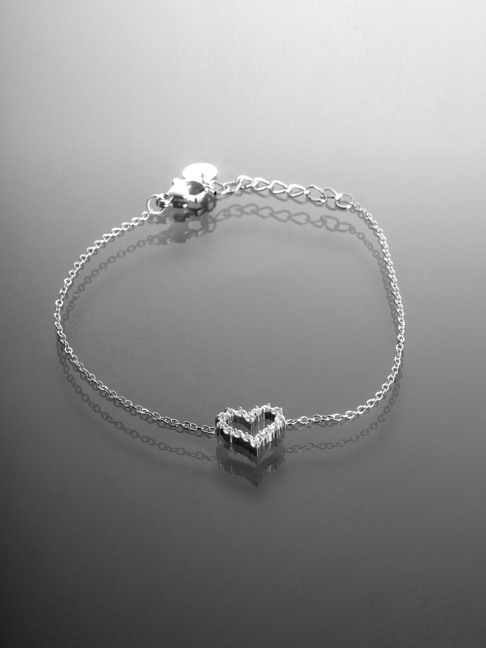 Náramek z chirurgické oceli srdce  NM3256-0112