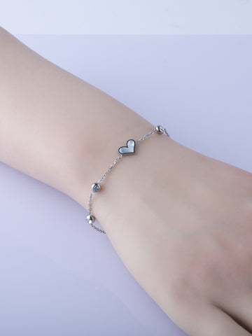 Náramek z chirurgické oceli srdce  NM3254-0112