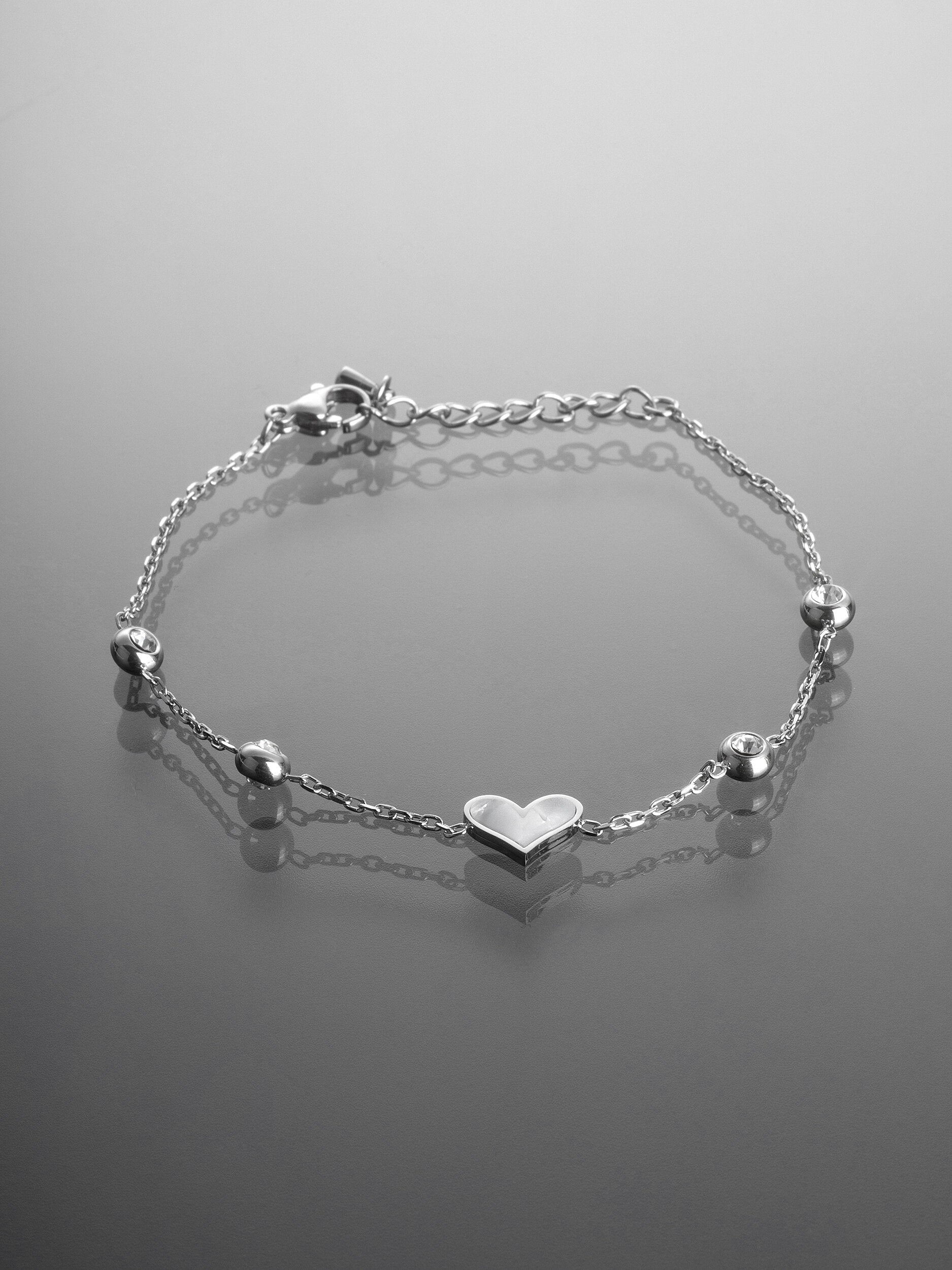 Náramek z chirurgické oceli srdce  NM3254-0112