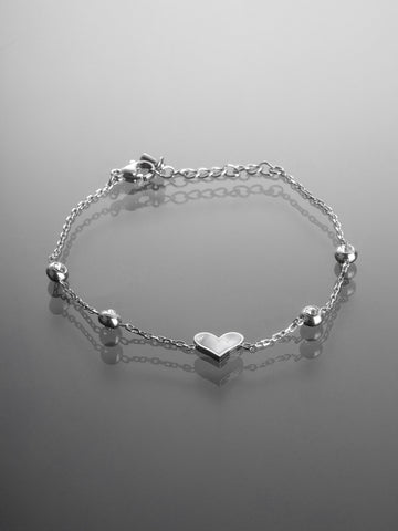 Náramek z chirurgické oceli srdce  NM3254-0112