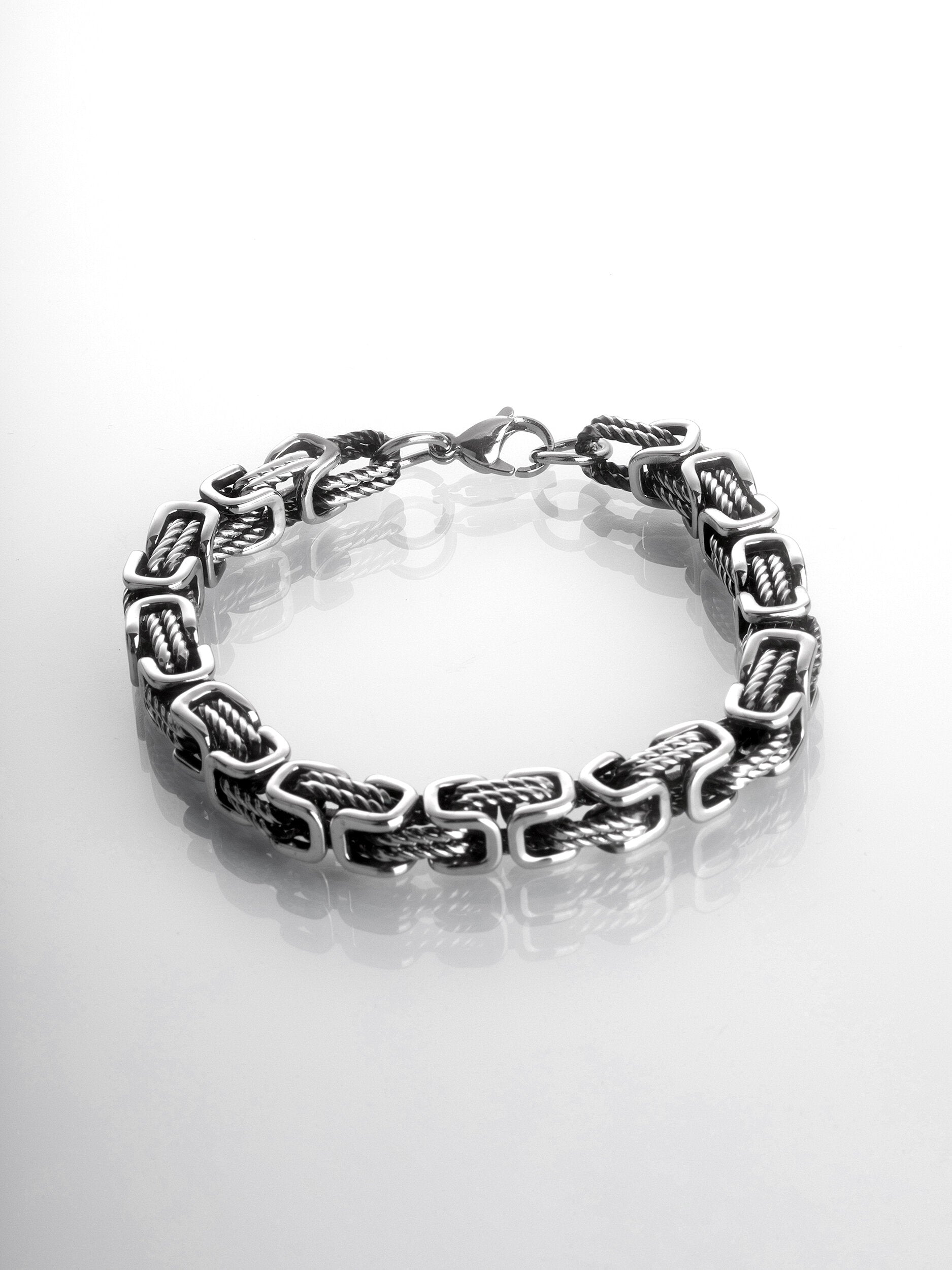 Pánský hranatý masivní náramek z chirurgické oceli  NM3222-0112