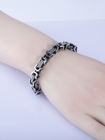 Pánský hranatý masivní náramek z chirurgické oceli  NM3222-0112