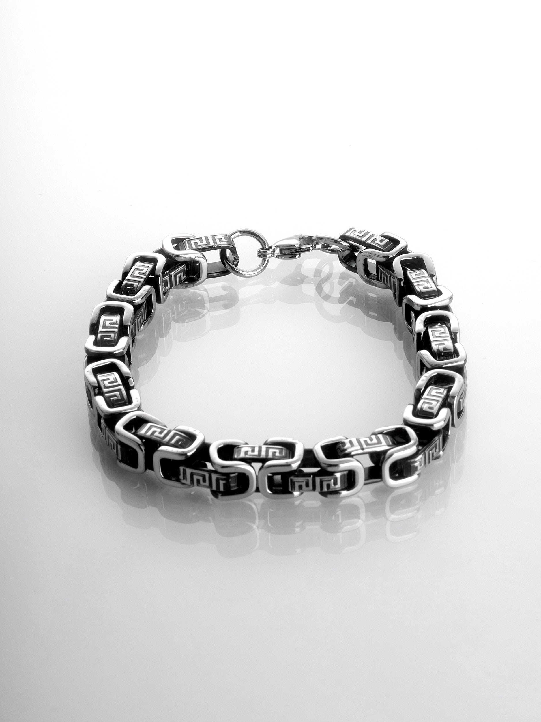 Pánský hranatý masivní náramek z chirurgické oceli  NM3220-0112