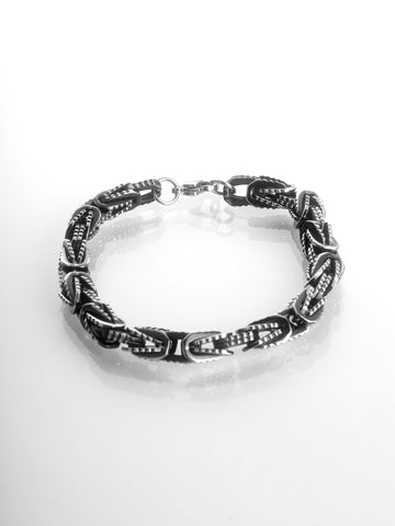 Pánský hranatý masivní náramek z tmavé chirurgické oceli  NM3223-0137