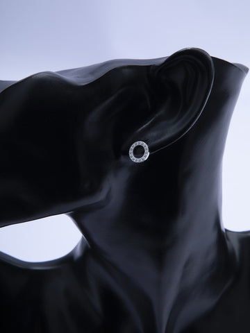 Jemné náušnice z chirurgické oceli s krystalky kolečko NE3132-0112