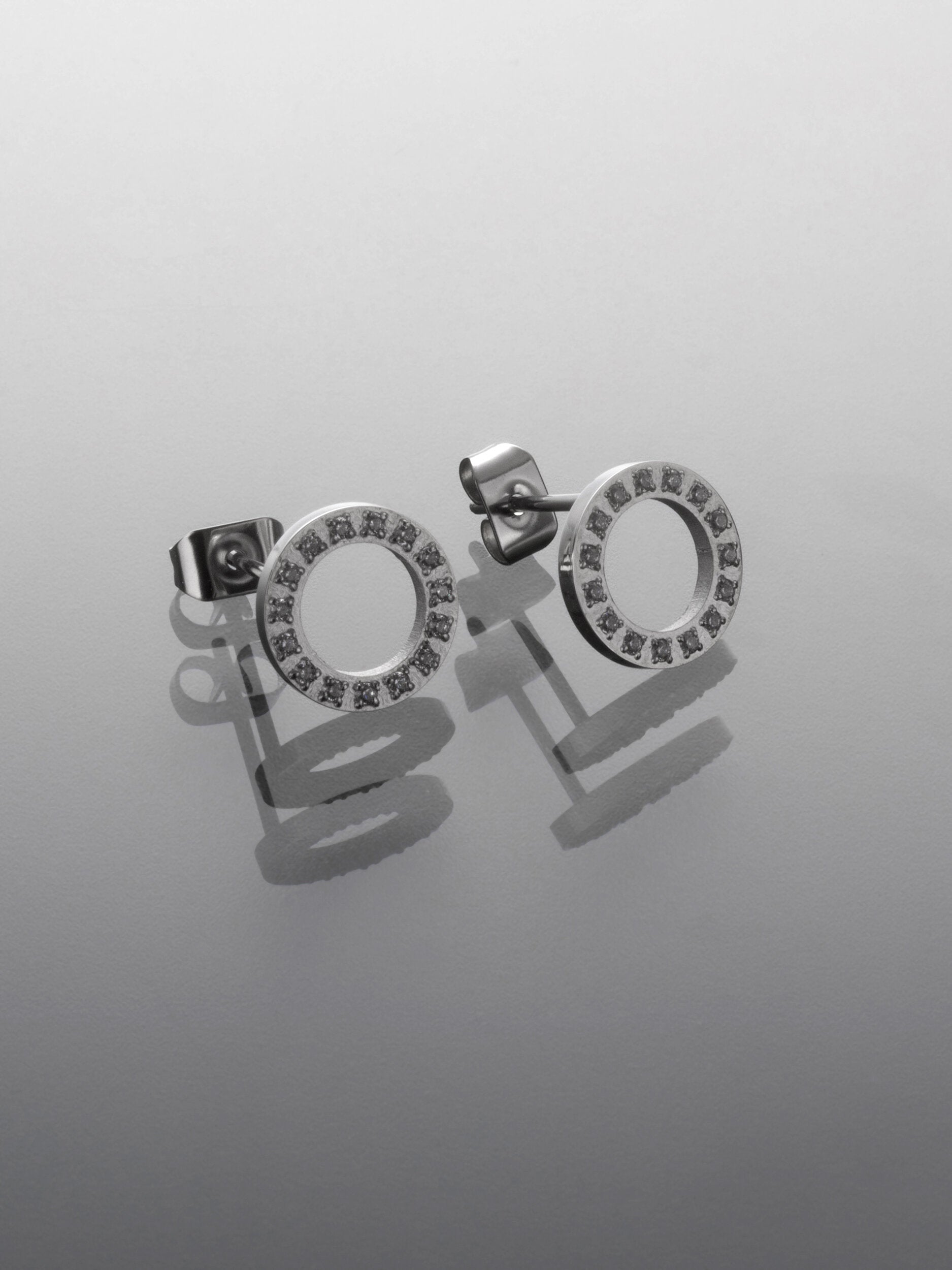  Jemné náušnice z chirurgické oceli s krystalky kolečko NE3132-0112