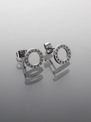  Jemné náušnice z chirurgické oceli s krystalky kolečko NE3132-0112