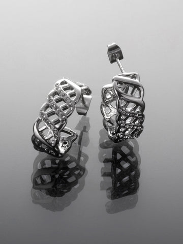 Luxusní náušnice z chirurgické oceli zdobené krystalky, zlatá nebo stříbrná barva NE3145-0112