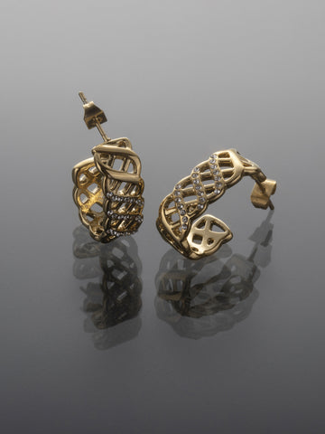 Luxusní náušnice z chirurgické oceli zdobené krystalky, zlatá nebo stříbrná barva NE3145-0114