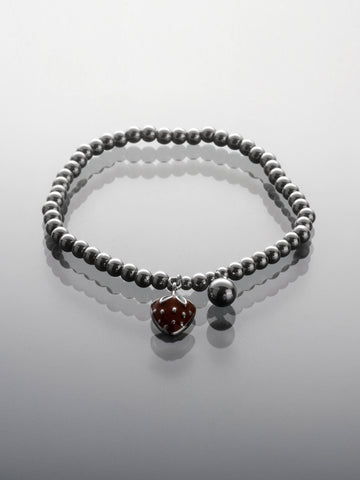 Kuličkový náramek z chirurgické oceli s jahůdkou NM3286-0112