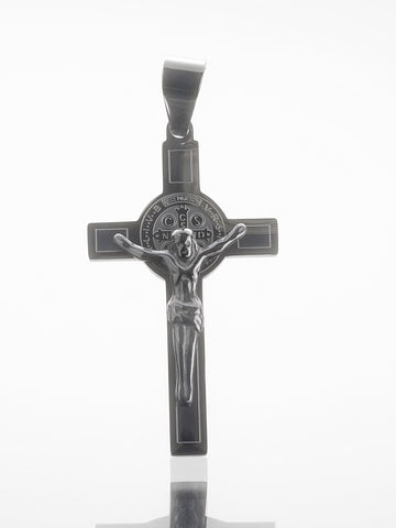 Přívěsek z leštěné chirurgické oceli, kříž s Kristem PK1784-0112