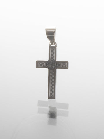 Přívěsek z chirurgické oceli, křížek s nápisem PK1774-0112