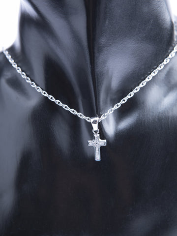Přívěsek z leštěné chirurgické oceli, křížek s krystalky PK1788-0112