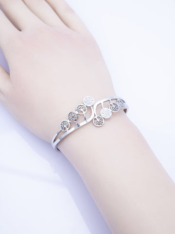 Pevný náramek z chirurgické oceli strom života NM3310-0112