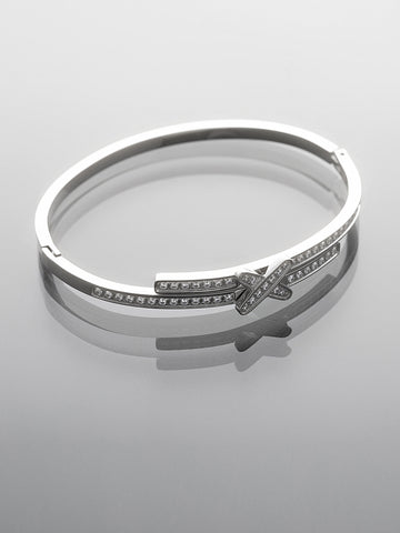 Pevný náramek z chirurgické oceli s krystalky NM3313-0112