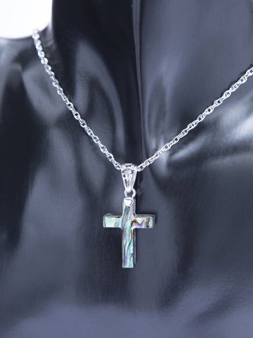 Elegantní přívěsek s paua perletí křížek PK1749-0432