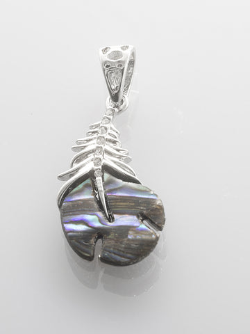 Elegantní stylový přívěsek s paua perletí peříčko PK1746-0432