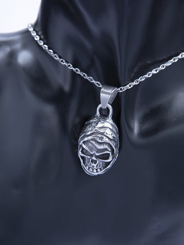 Stylový přívěsek z leštěné chirurgické oceli lebka  PK1824-0112