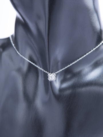 Náhrdelník z chirurgické oceli čtyřlístek třpytivý NK1743-0112