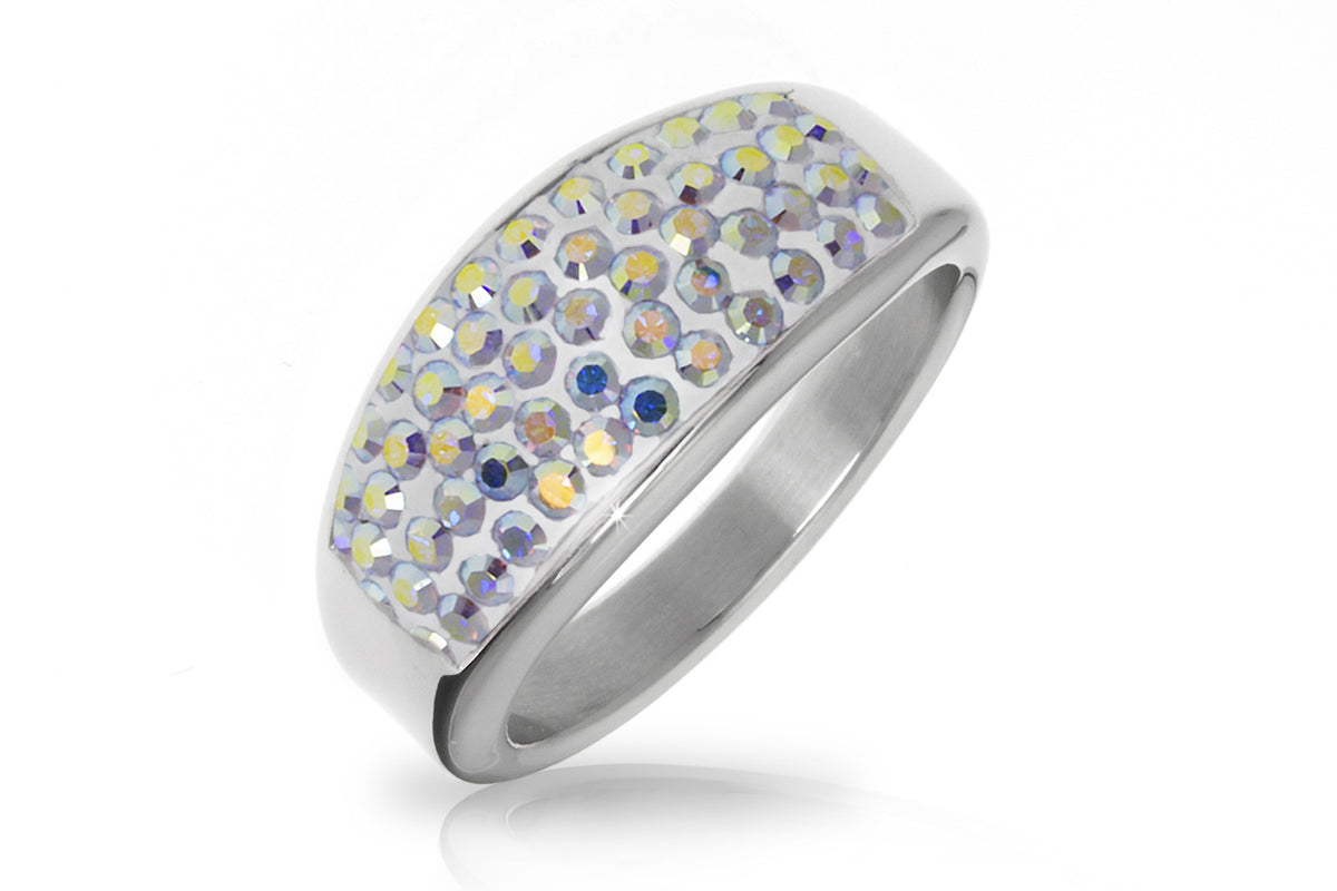 Prsten chirurgická ocel s krystaly Swarovski elements - barevný PR0066-015826