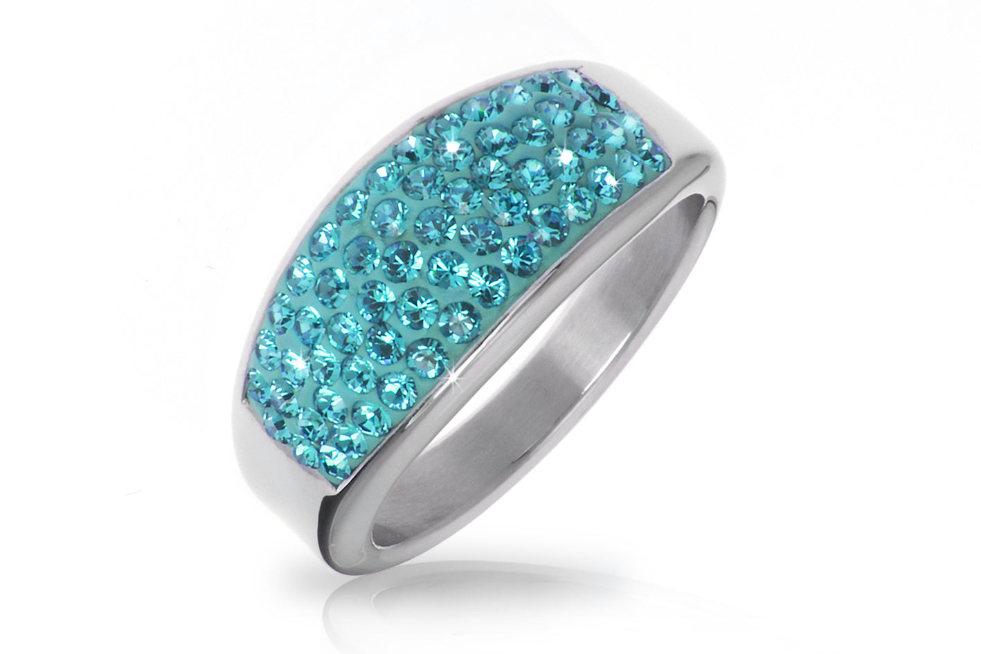 Prsten chirurgická ocel s krystaly Swarovski elements - barevný PR0066-015315