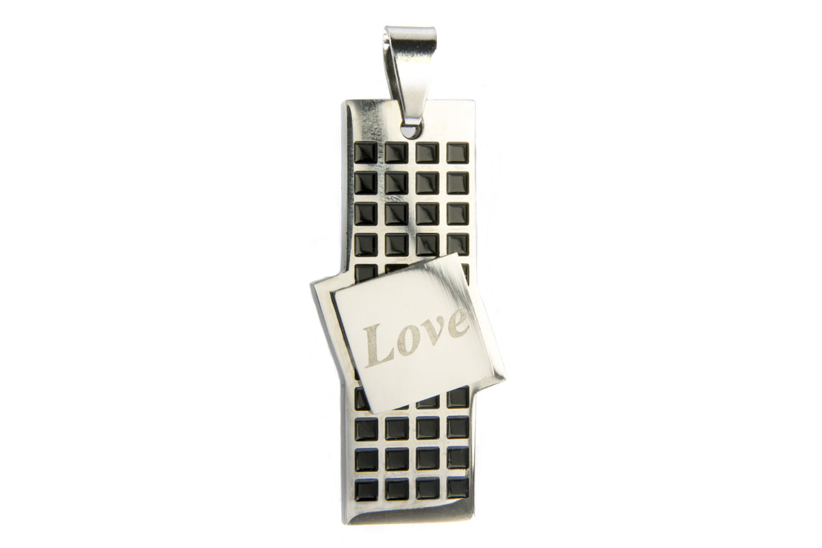 Přívěsek Love obdélník chirurgická ocel PK0293-0112