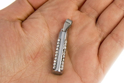 Přívěsek váleček s krystalky chirurgická ocel PK0291-0112
