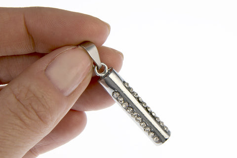 Přívěsek váleček s krystalky chirurgická ocel PK0291-0112