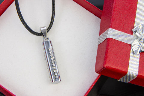 Přívěsek váleček s krystalky chirurgická ocel PK0291-0112