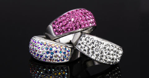 Prsten chirurgická ocel s krystaly Swarovski elements - barevný PR0066-016126