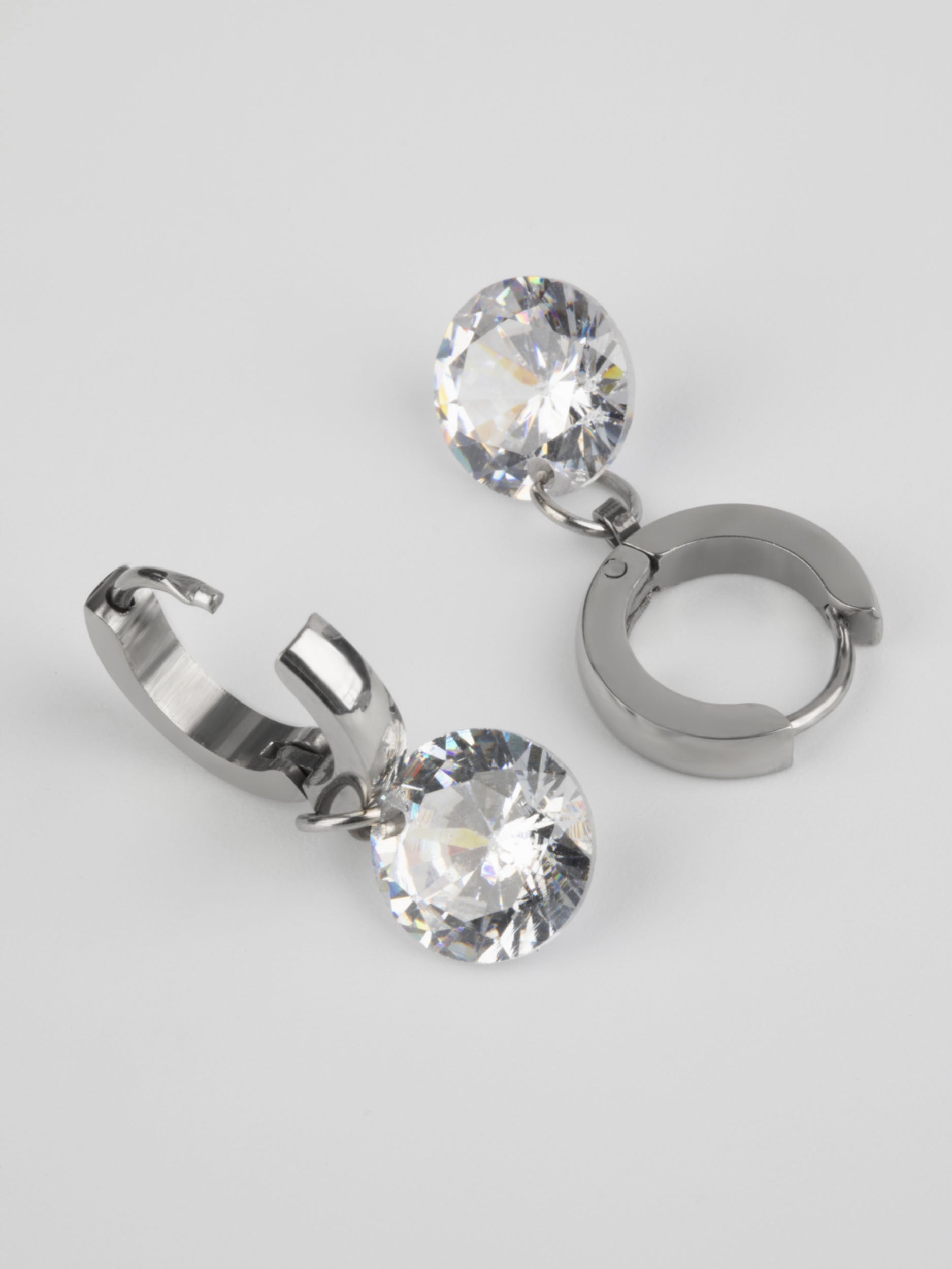 Náušnice Crystal kroužky z chirurgické oceli NE0684-0112