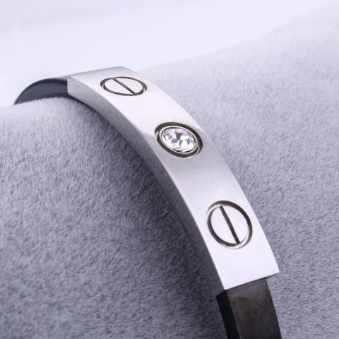 Náramek Black Elegance chirurgická ocel a krystal NM0426-0102