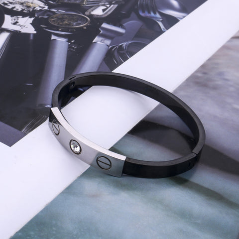 Náramek Black Elegance chirurgická ocel a krystal NM0426-0102